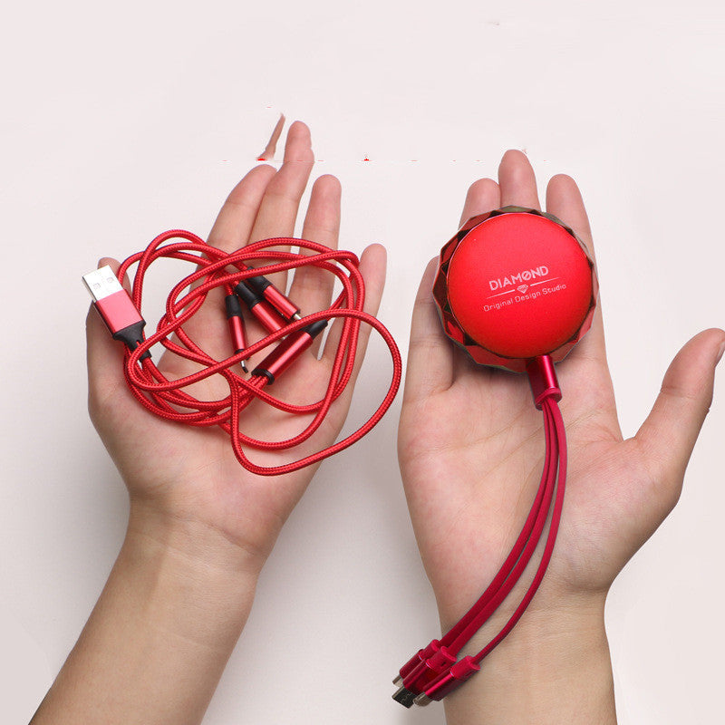 Experience the Ultimate Charging Solution with Our 3 In 1 Retractable Fast Charging Data Cable